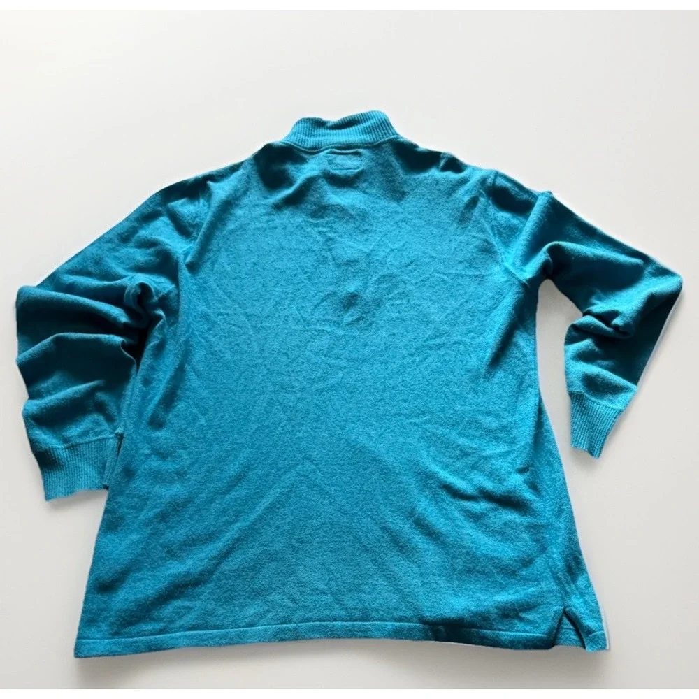 The North Face Wool‎ Blend Quarter Zip Fleece Pullover Blue Mens Large
